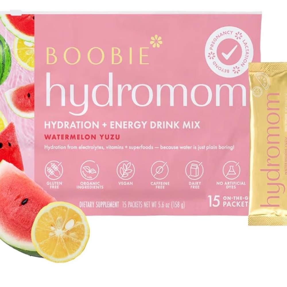 Boobie Hydromom Superfood Electrolyte Drink Mix, Watermelon Yuzu |